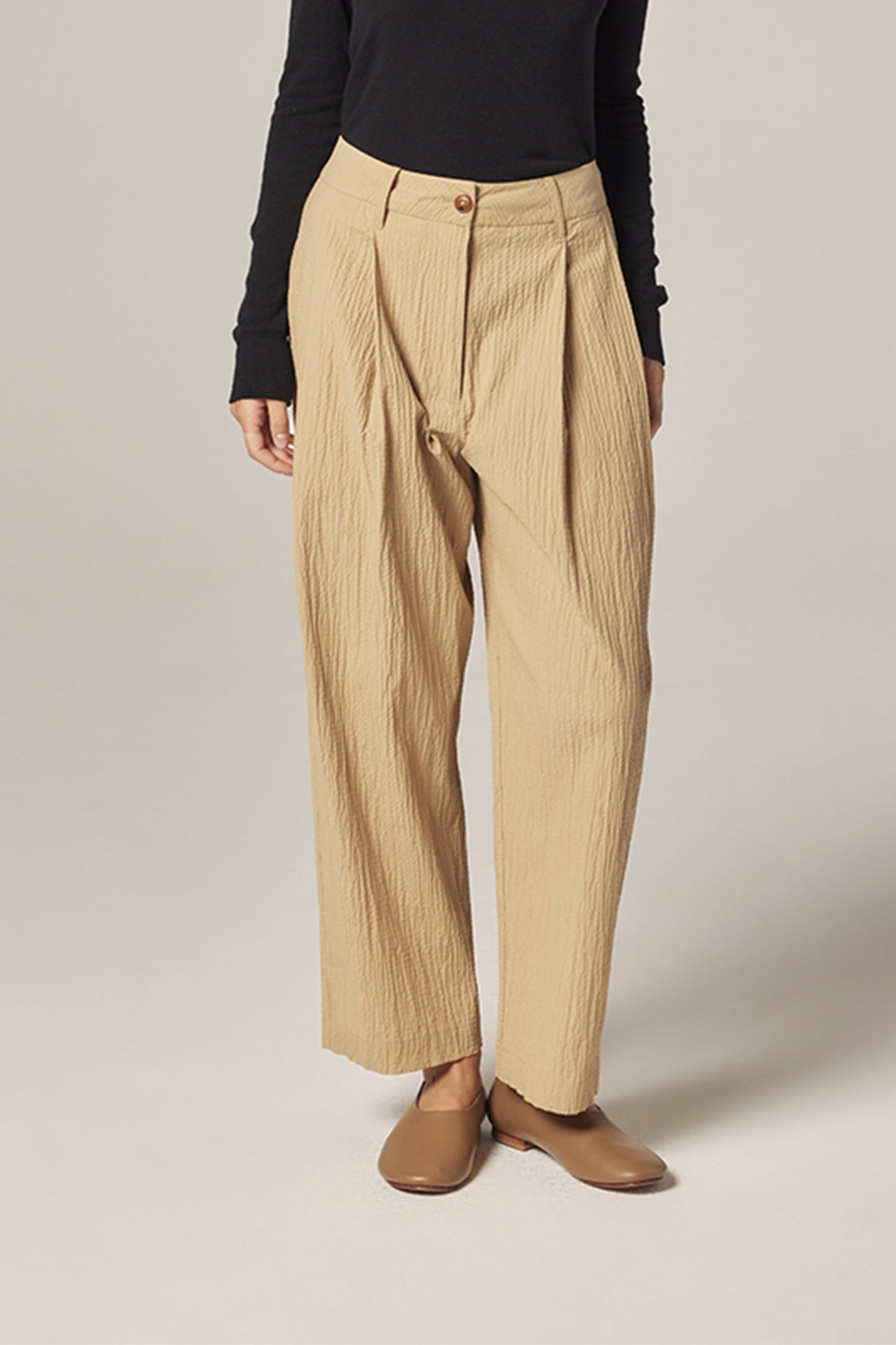 Elastic Back Pants Tan