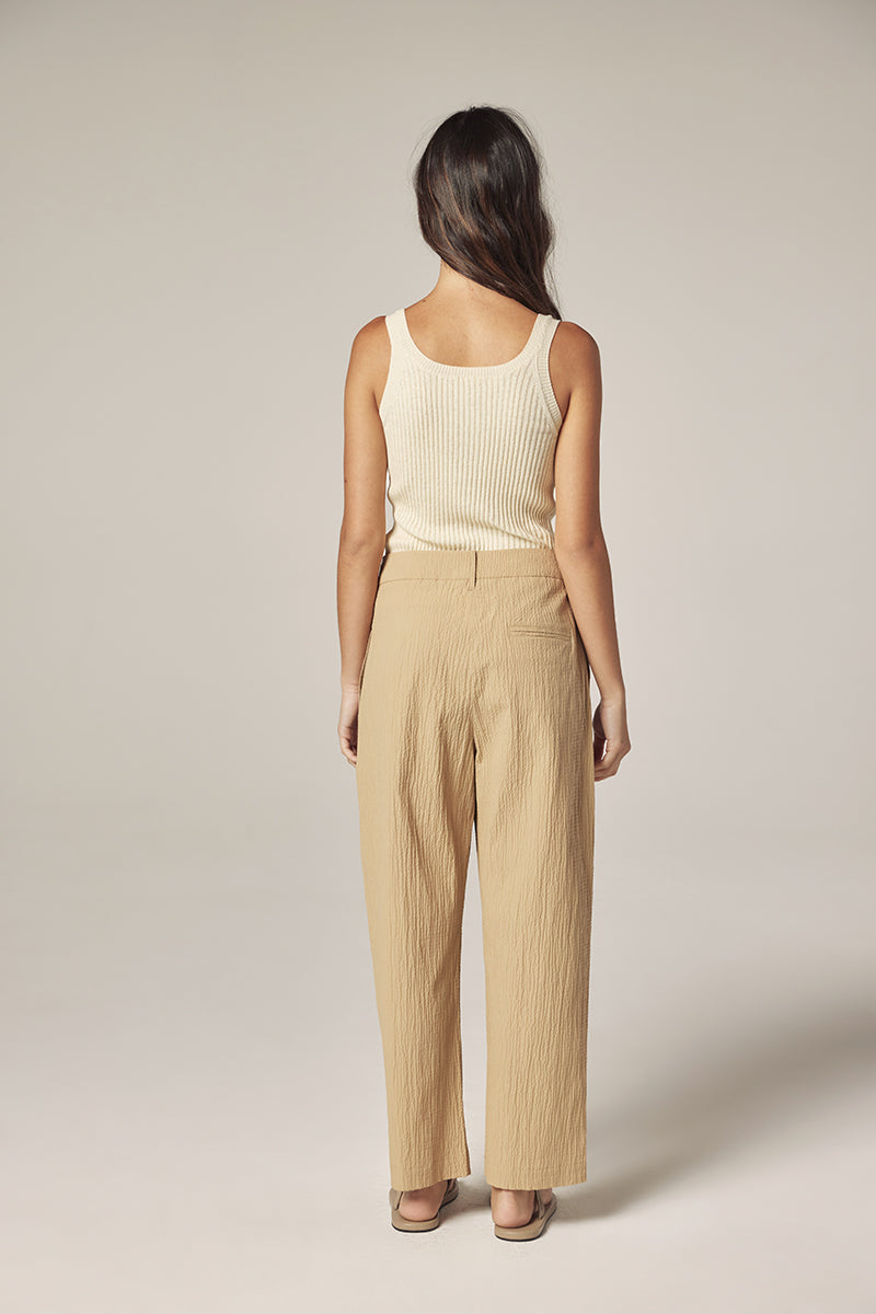 Elastic Back Pants Tan