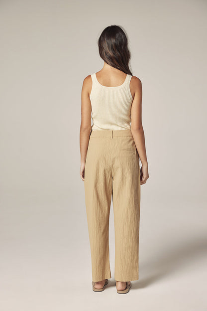 Elastic Back Pants Tan