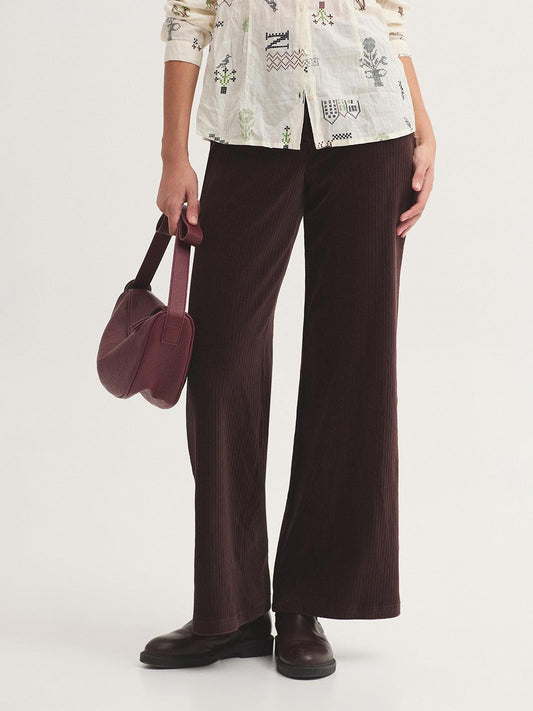 Elastic Corduroy Pant - Brown