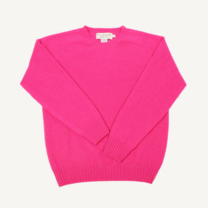 Pink Crew Neck Sweater 100% Fine Lambswool
