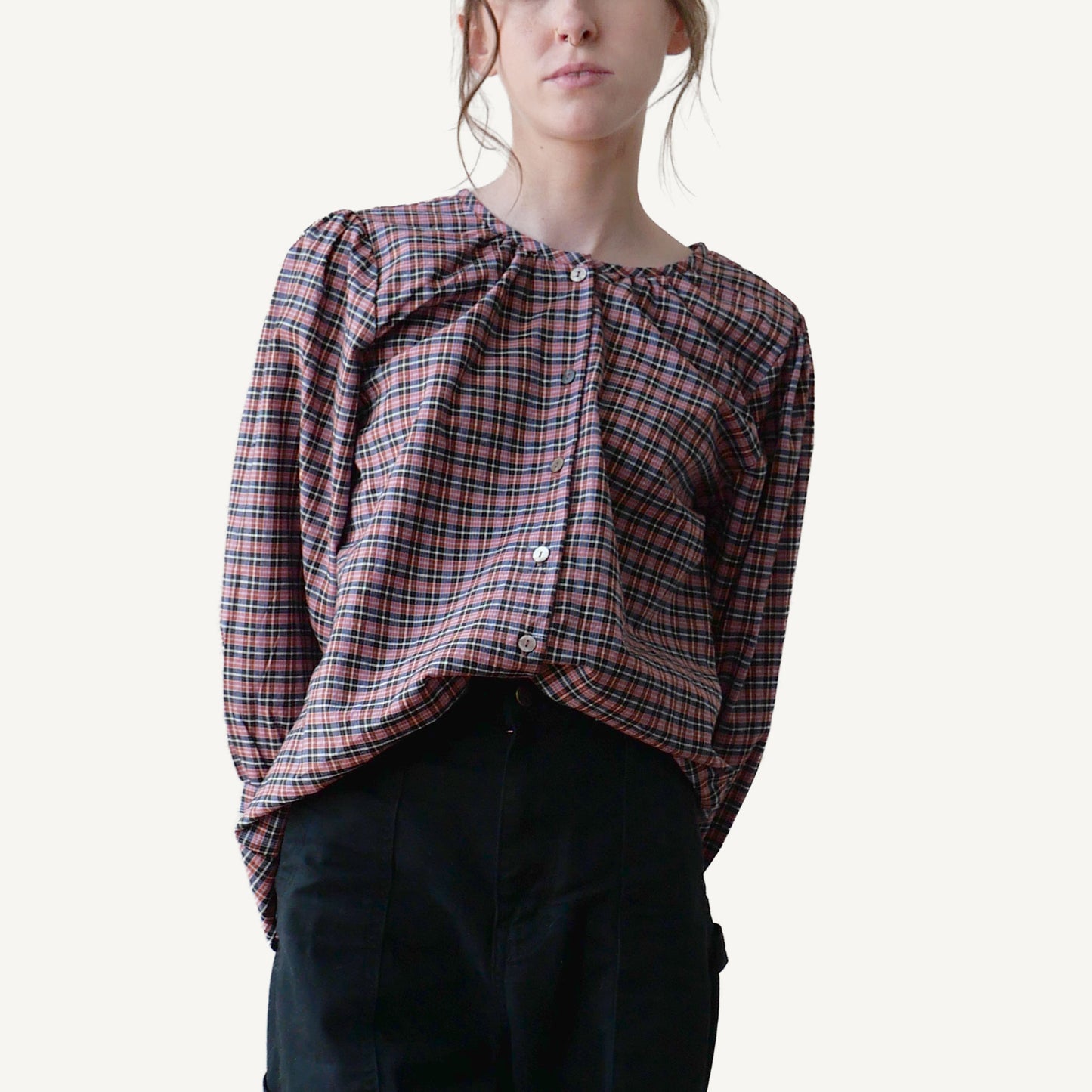 CA Poet Shirt - Berry Plaid