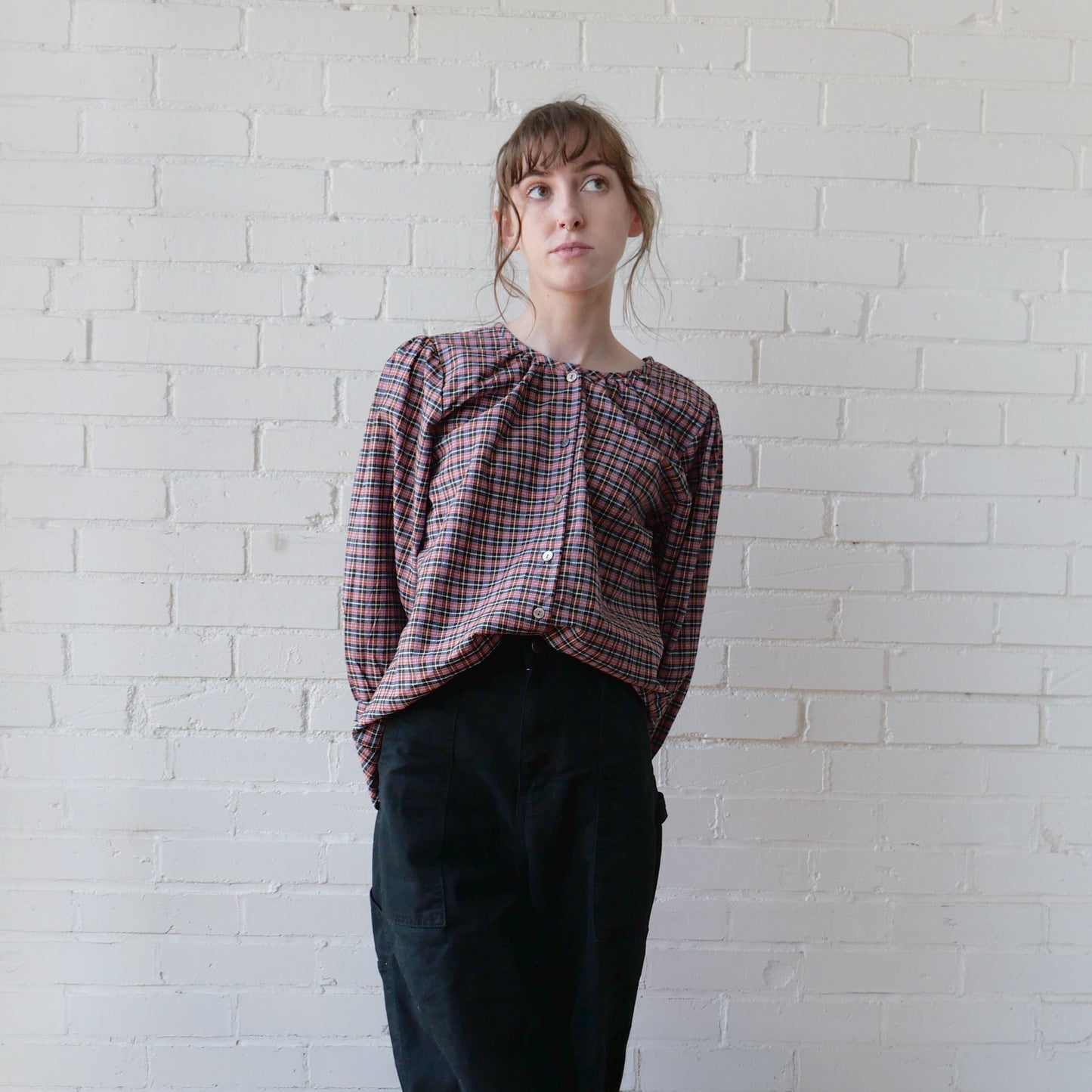 CA Poet Shirt - Berry Plaid