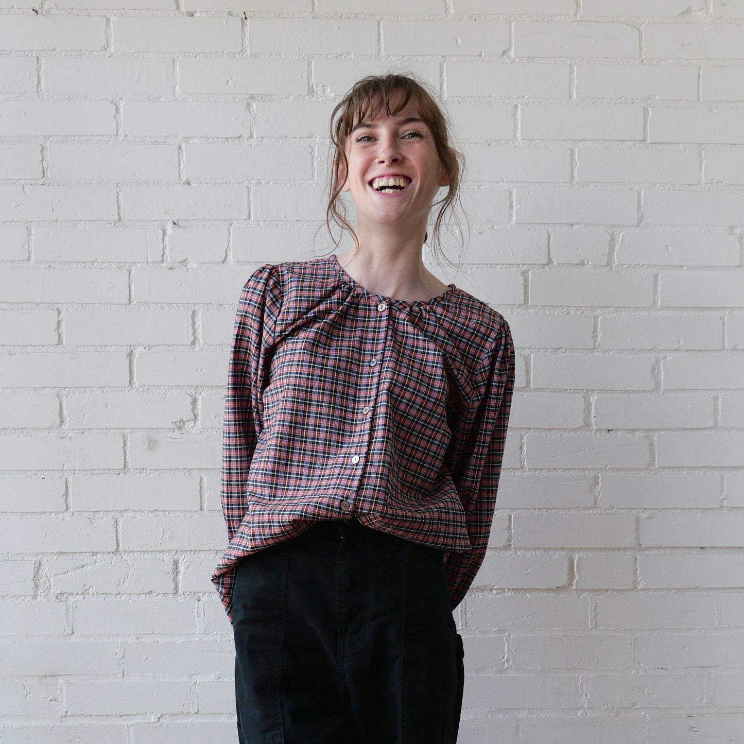 CA Poet Shirt - Berry Plaid