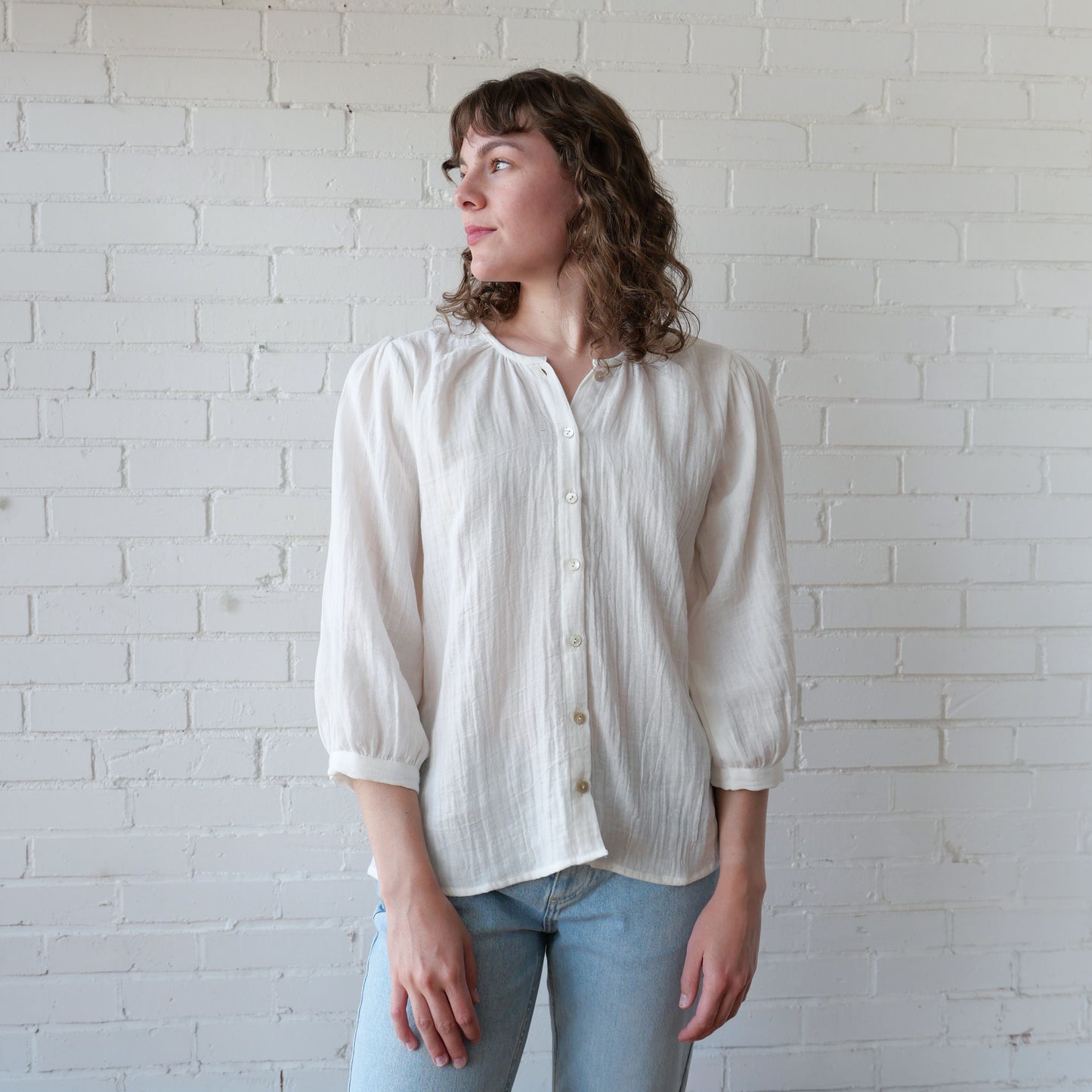 CA Poet Shirt - White Gauze