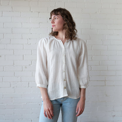 CA Poet Shirt - White Gauze