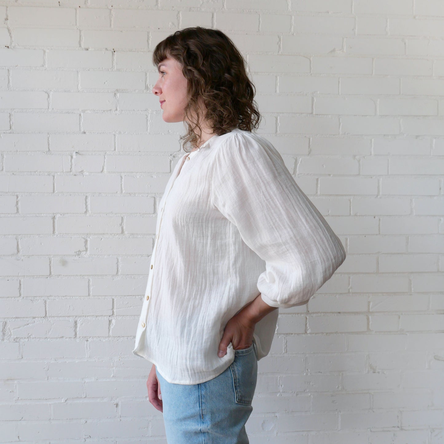 CA Poet Shirt - White Gauze
