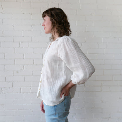 CA Poet Shirt - White Gauze