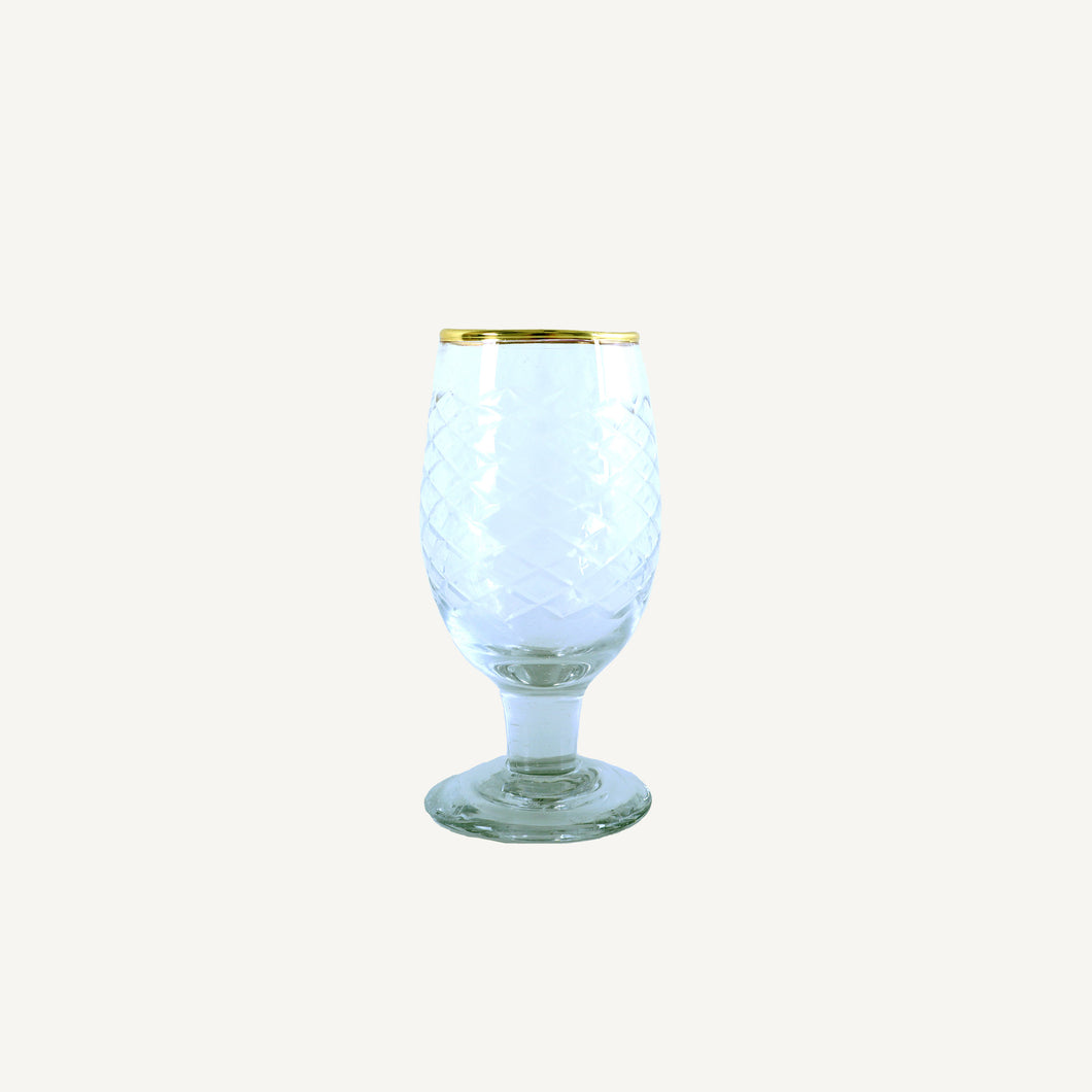 Etched Amaro Glass with Gold Rim - Set of 6