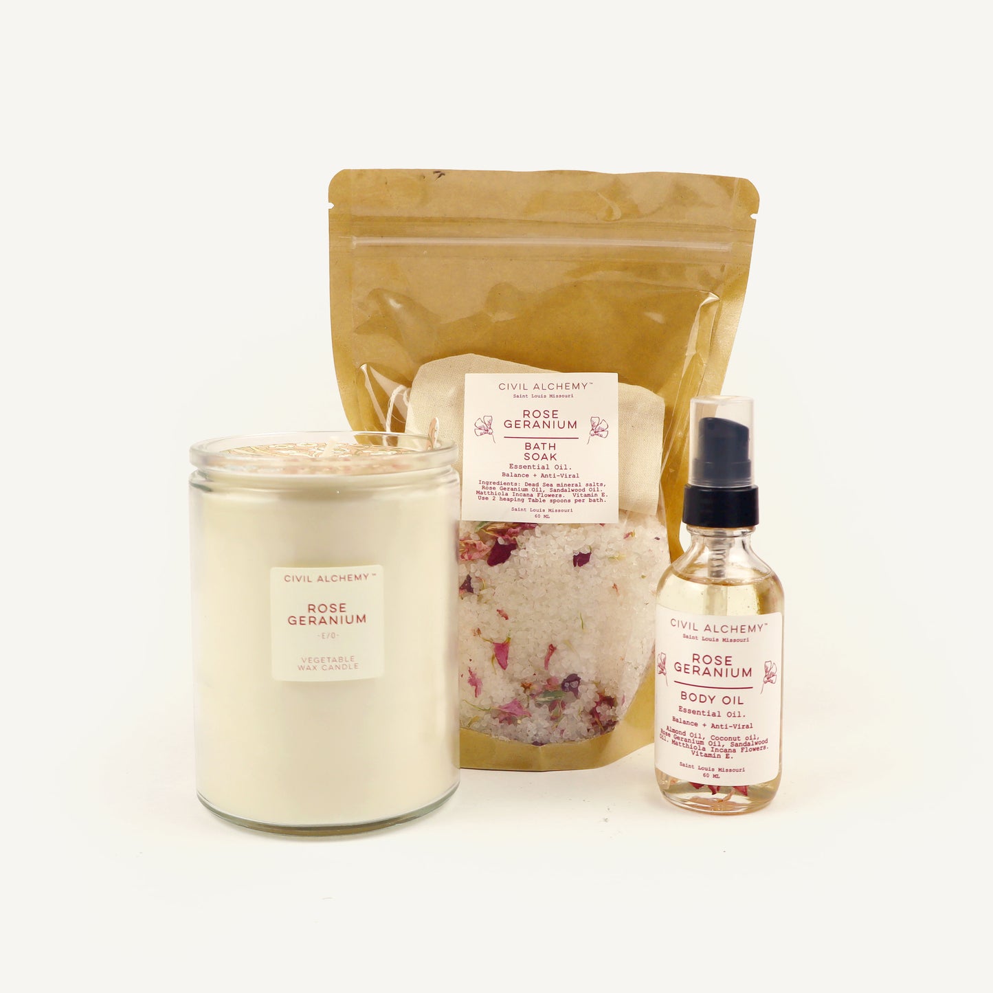 CA Hand-Poured Candle - Rose Geranium