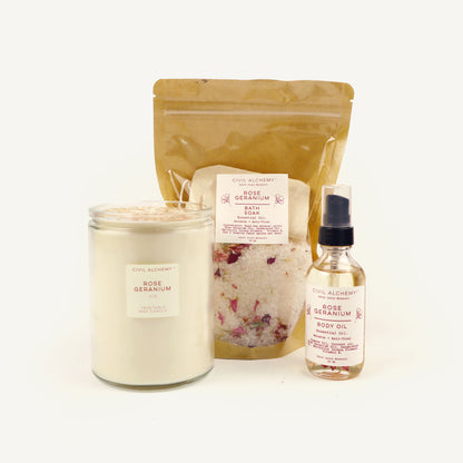 CA Hand-Poured Candle - Rose Geranium