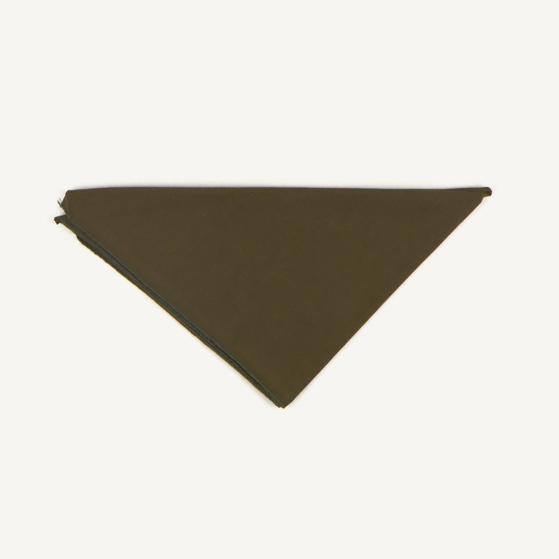 Olive triangle-shaped fabric on a white background