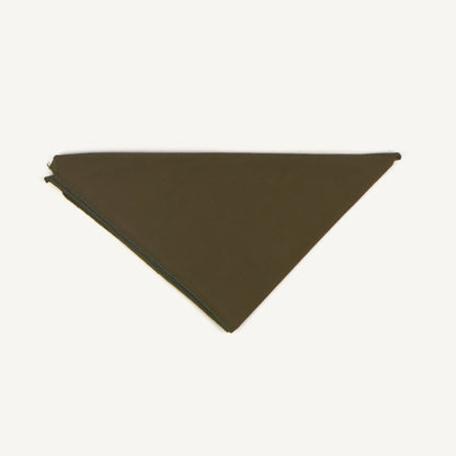 Olive triangle-shaped fabric on a white background
