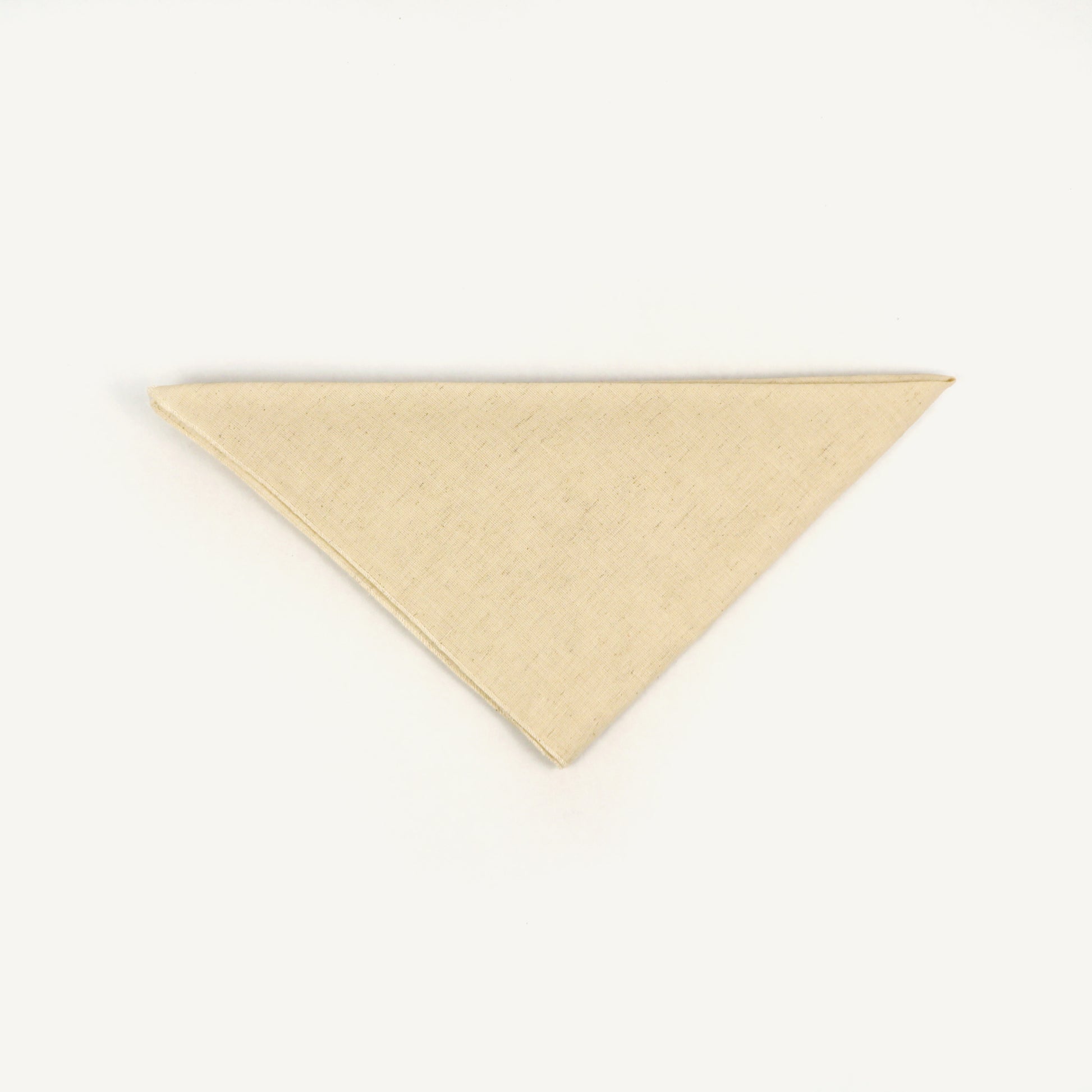 Beige triangle-shaped bandana on a white background