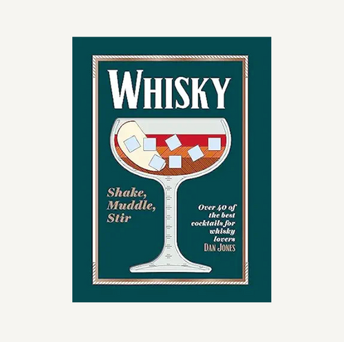 Book cover of 'Whisky' with a cocktail illustration and text on a green background