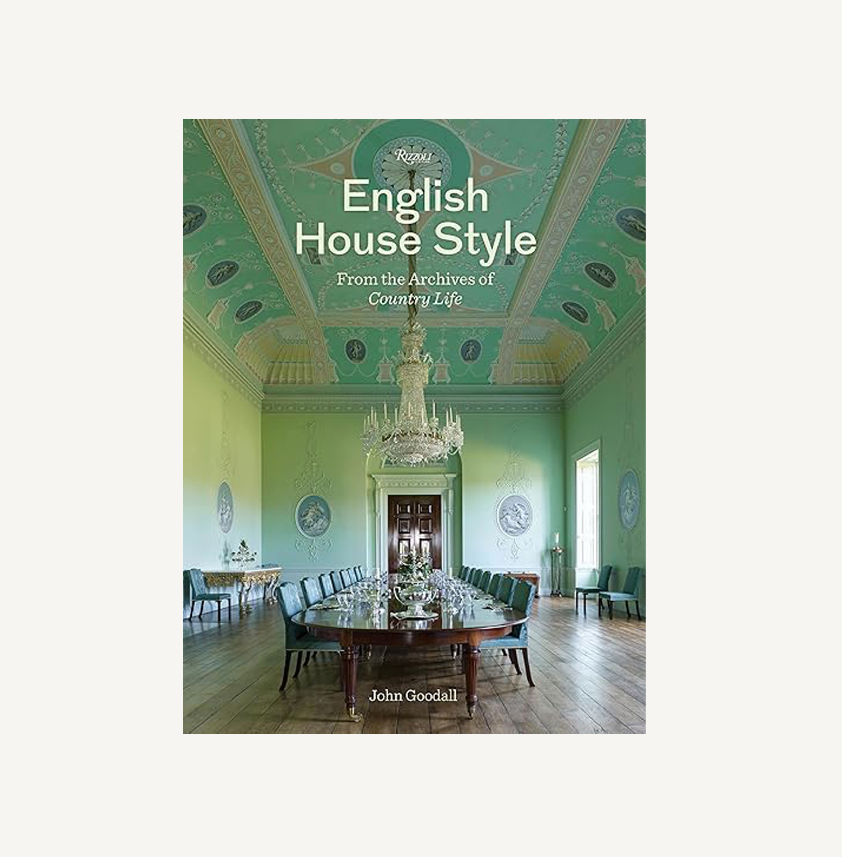 Book cover of 'English House Style' with a grand room interior on the cover.