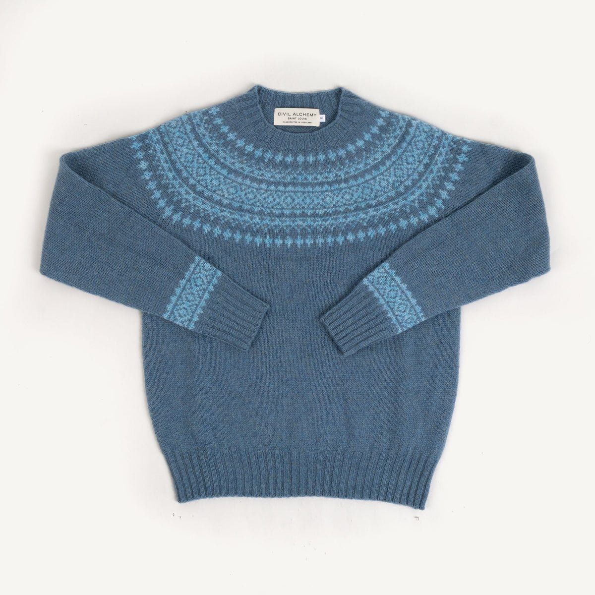 Shetland Crewneck - Cirrius/Loch Blue