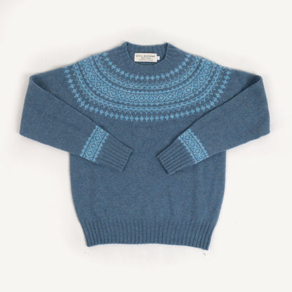 Shetland Crewneck - Cirrius/Loch Blue