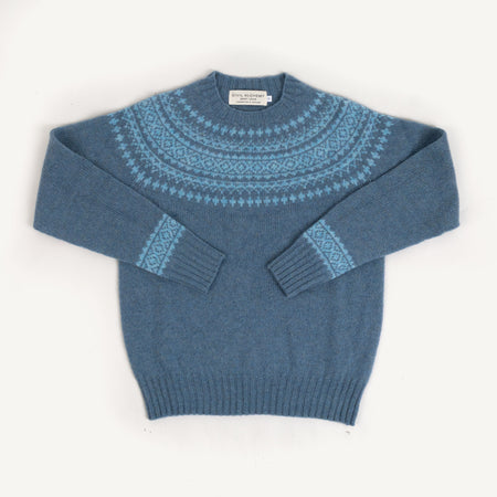 Shetland Crewneck - Cirrius/Loch Blue