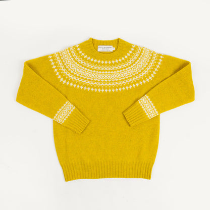 Shetland Crewneck - Citrine/Snow White