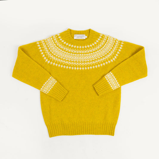 Shetland Crewneck - Citrine/Snow White
