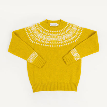 Shetland Crewneck - Citrine/Snow White
