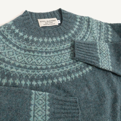 Shetland Crewneck - Verdigris/Opal