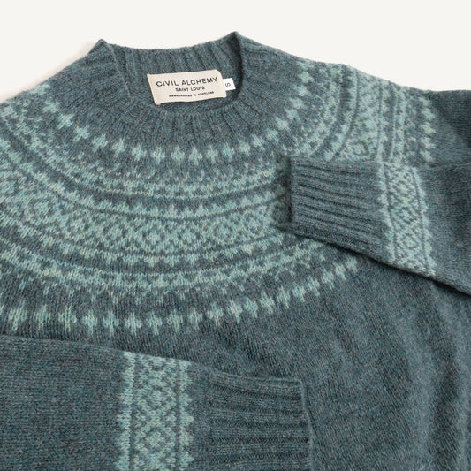 Shetland Crewneck - Verdigris/Opal