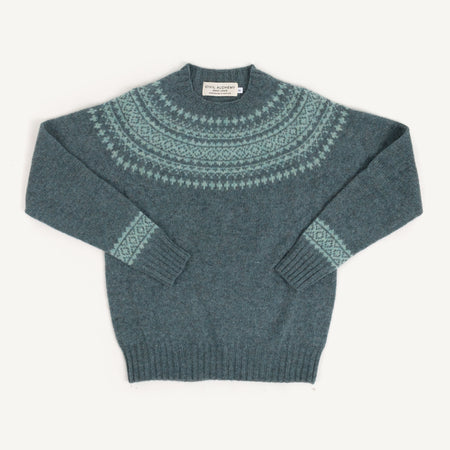 Shetland Crewneck - Verdigris/Opal