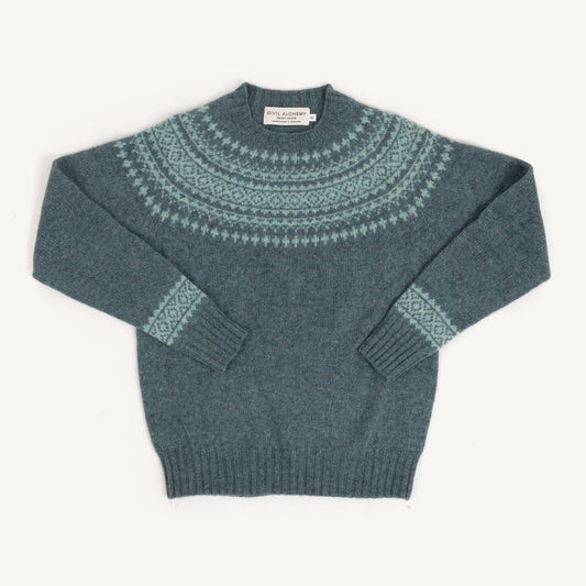 Shetland Crewneck - Verdigris/Opal