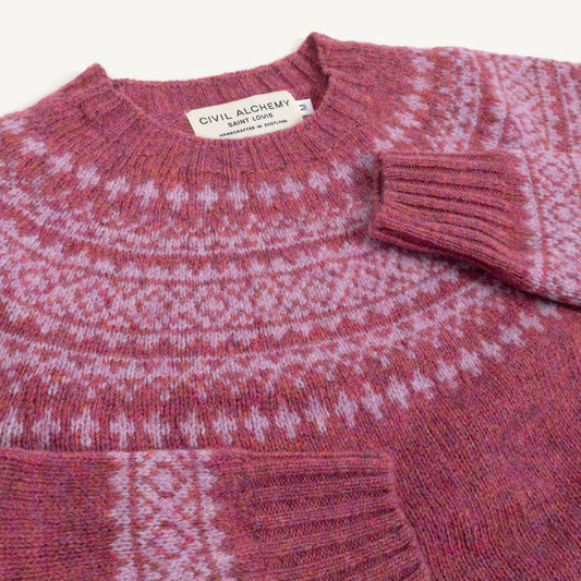 Shetland Crewneck - Zinnia/Sweet Pea
