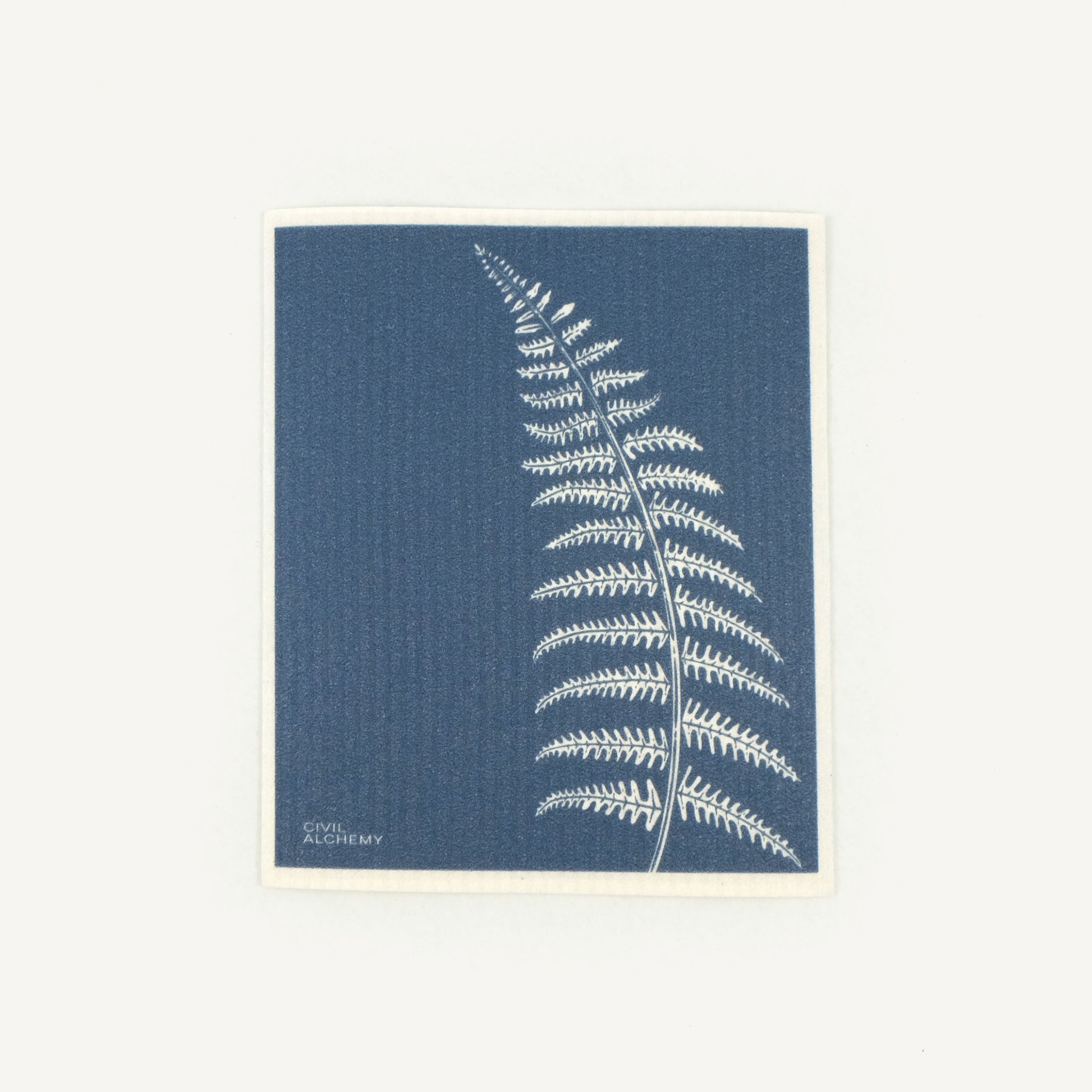 Fern design on a blue background with 'Alchemy' branding.