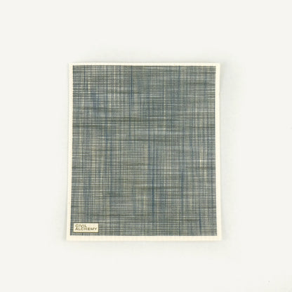 Textured Swedish dishcloth with a checkered pattern on a white background, featuring the brand 'Civil Alchemy'.