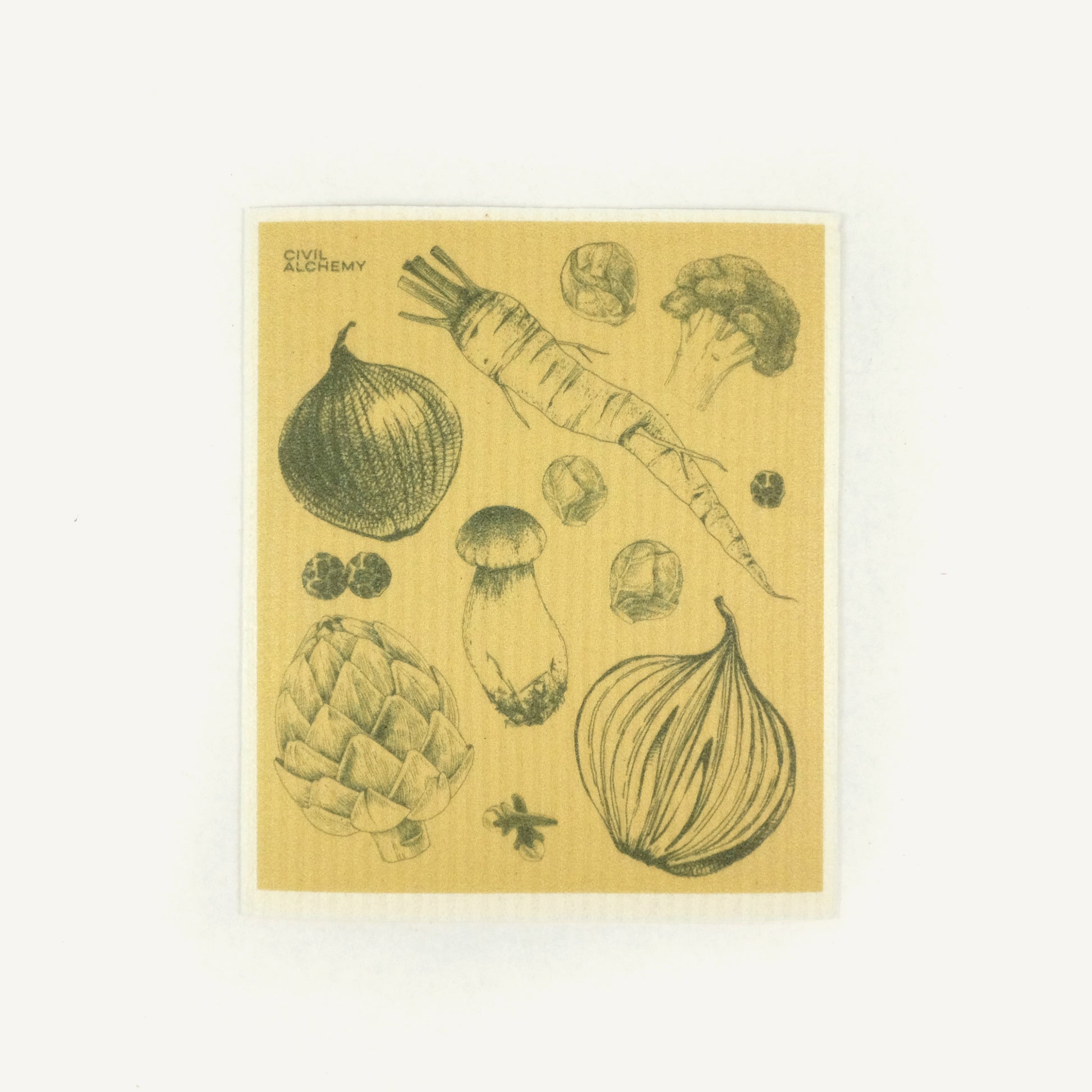 Illustration of vegetables on a yellow background