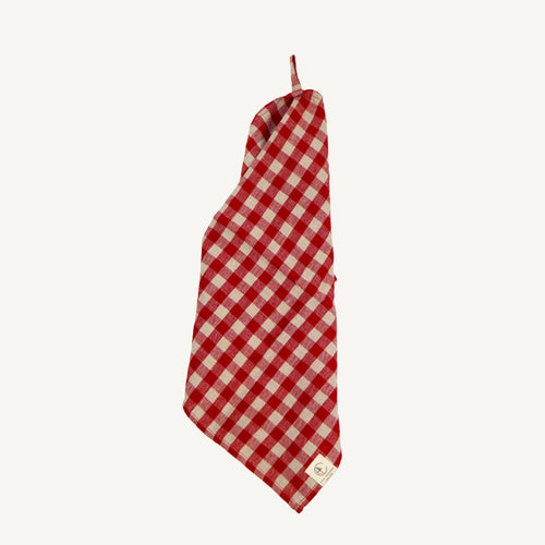 Vintage Linen Kitchen Towel - Red Gingham