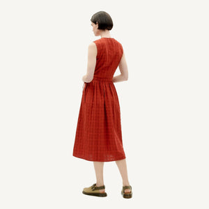 Amapola Dress - Orange Red Cuadrito