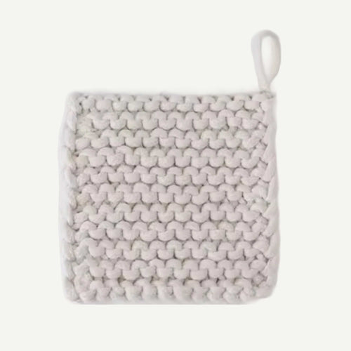 Cotton Crocheted Pot Holder - White