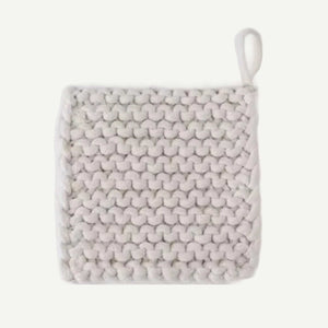 Cotton Crocheted Pot Holder - White