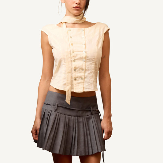 Butter Stripe Tie Shirt