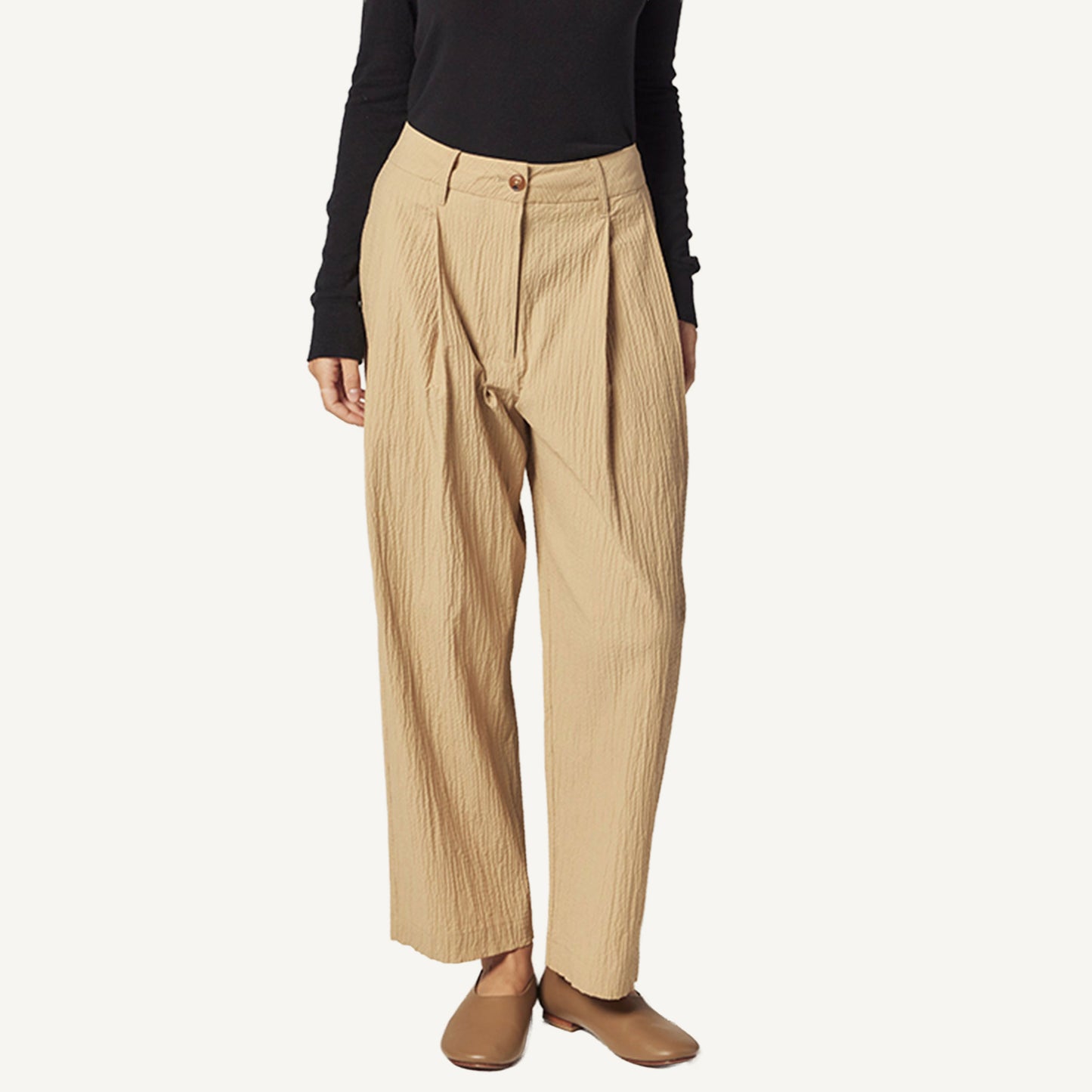 Elastic Back Pants Tan