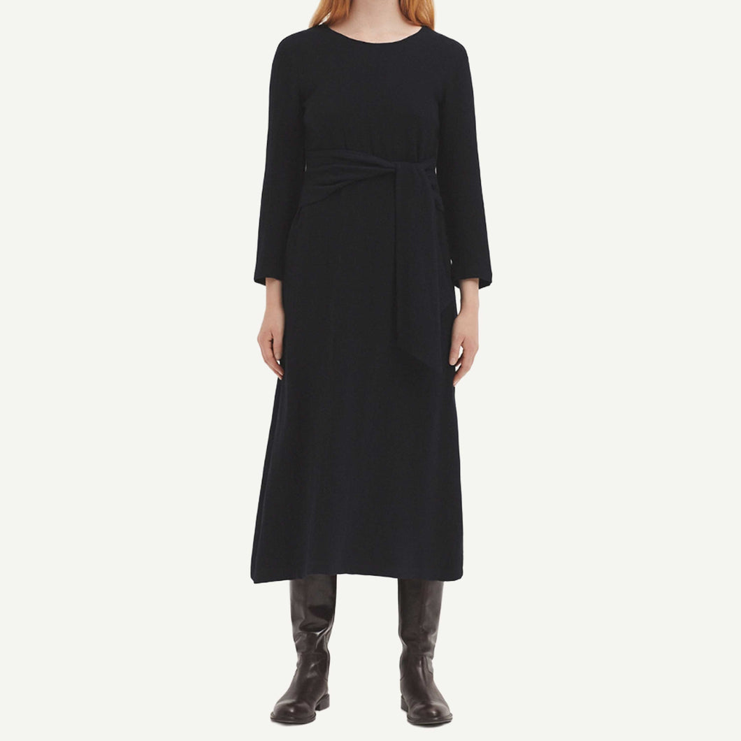 Dress with Wide Belt - Black
