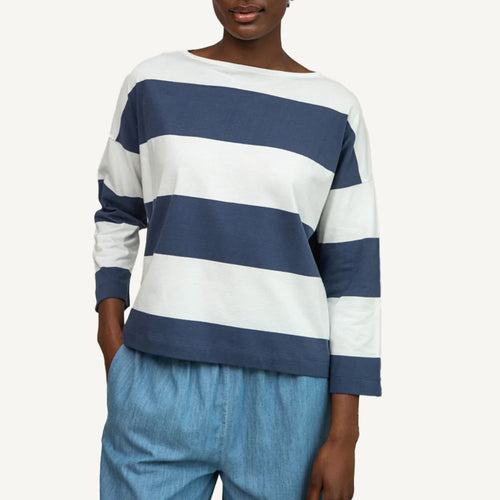 Midnight & White Bold Stripe Cotton