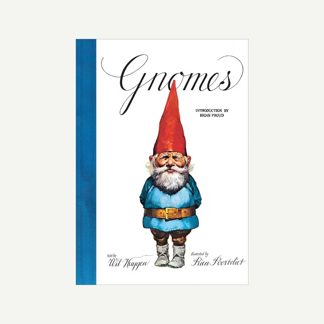 Book cover of 'Gnomes' with a gnome illustration on a white background