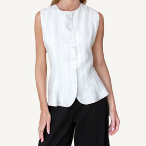 Iris Sleeveless Top - Ivory