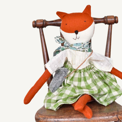 Florette the Fox Doll - Gingham Skirt