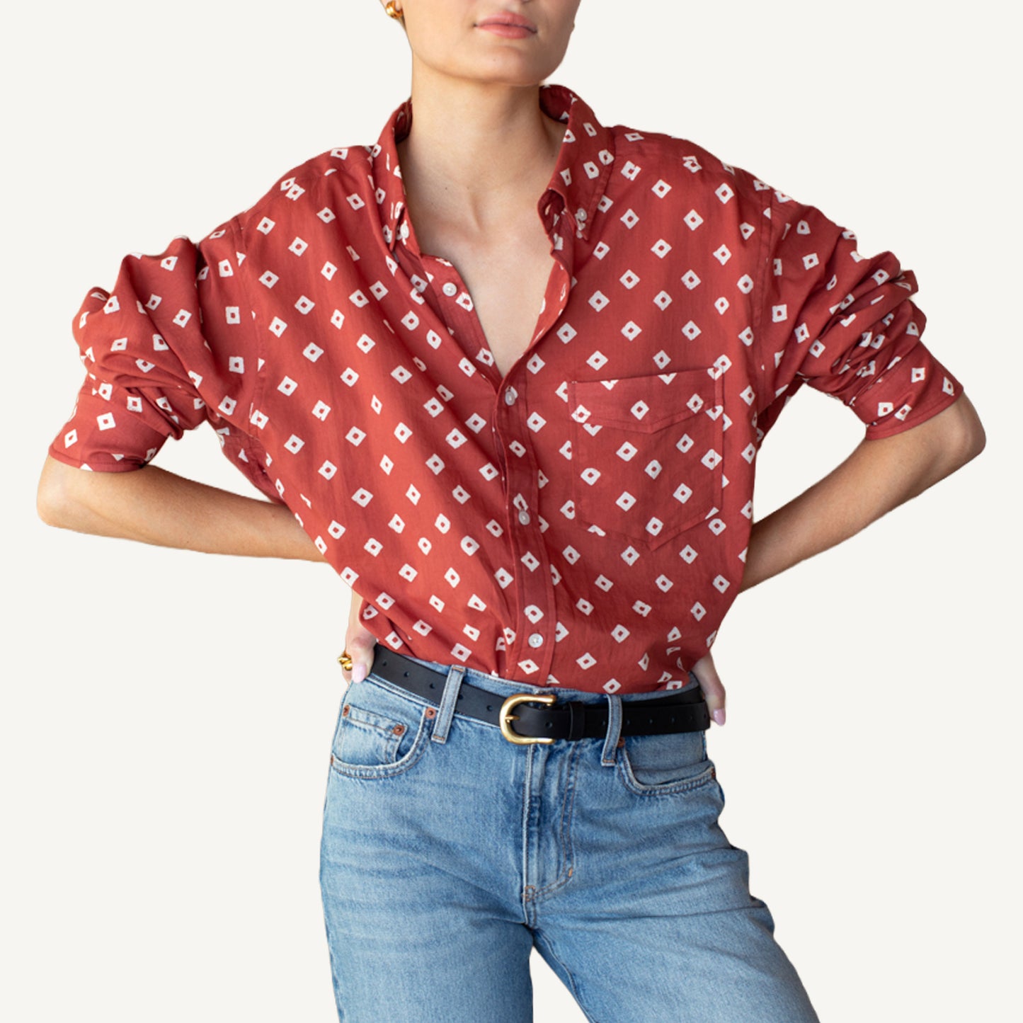 Ryan Shirt - Antique Rouge Diamonds Organic