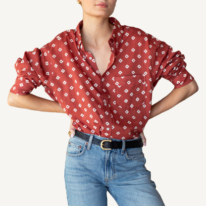 Ryan Shirt - Antique Rouge Diamonds Organic