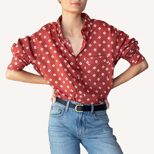 Ryan Shirt - Antique Rouge Diamonds Organic