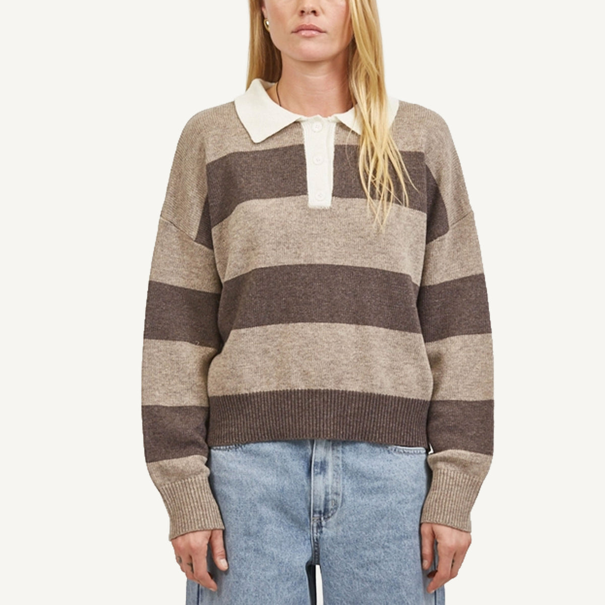 Striped Rugby Shirt - Mocha