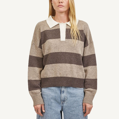 Striped Rugby Shirt - Mocha